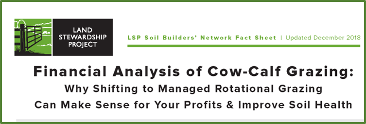 Land Stewardship Project cow-calf grazing fact sheet cover page