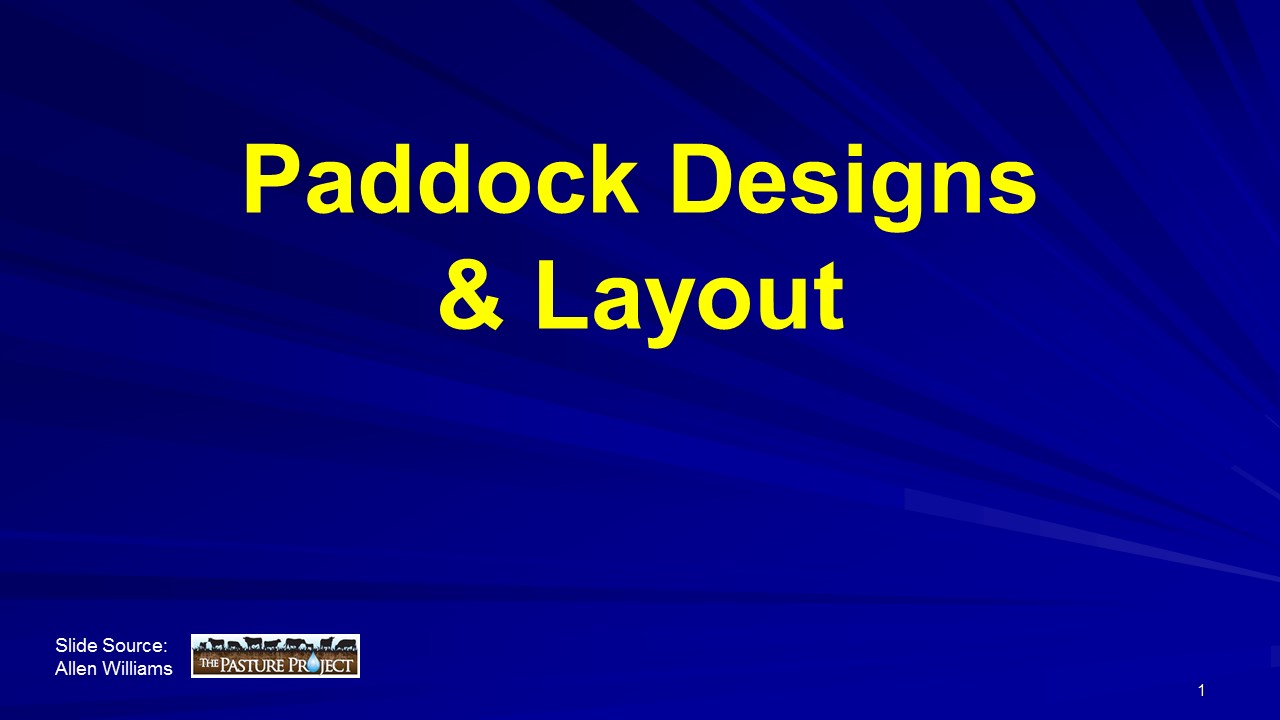 Paddock Designs and Layout