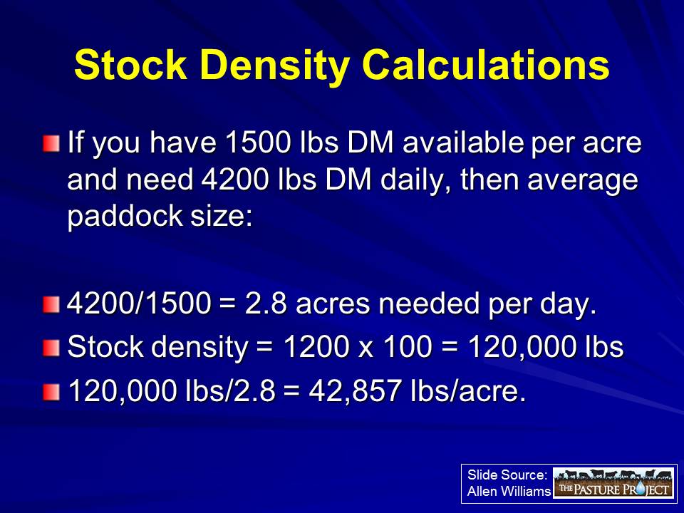 Stock density calculations 3 slide image