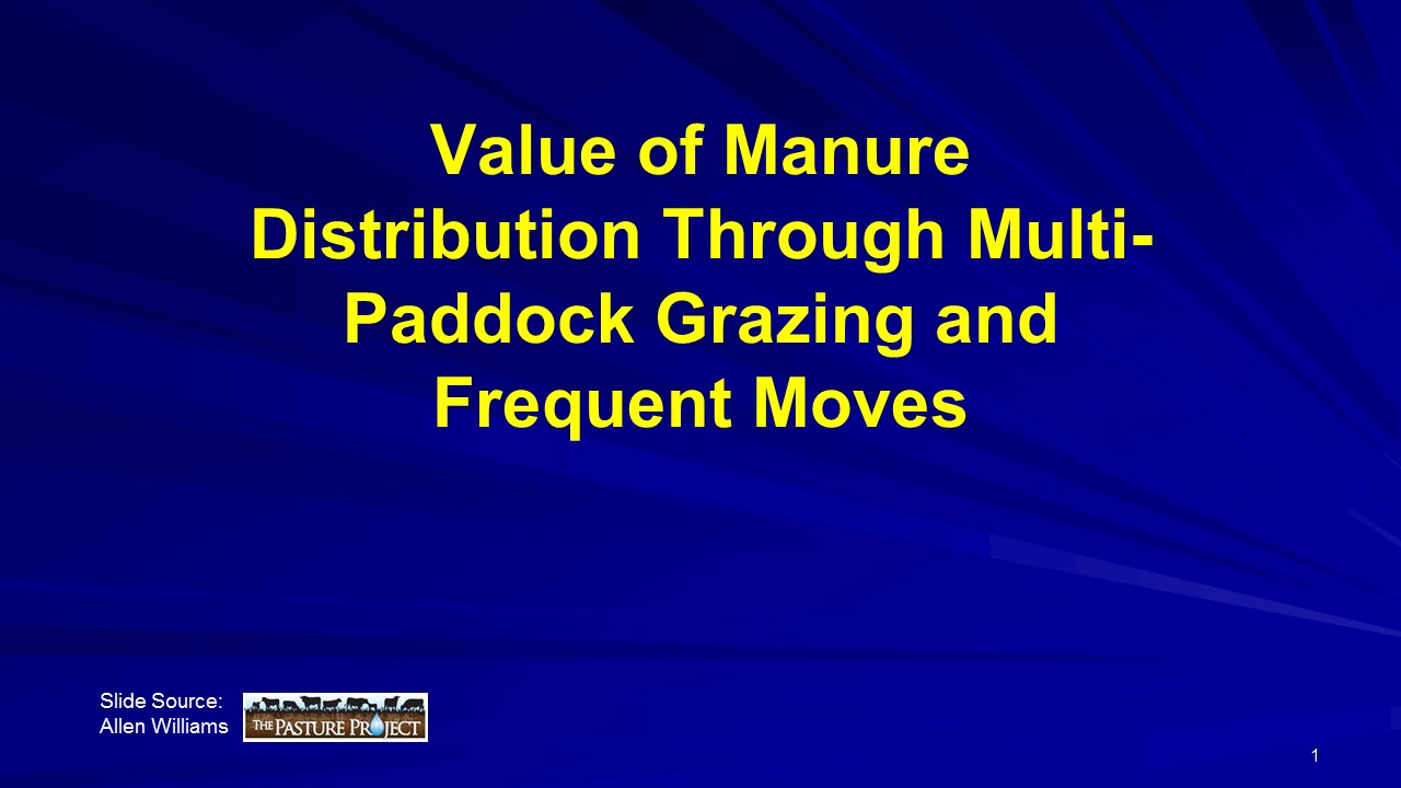 Value of Manure Distribution slide image