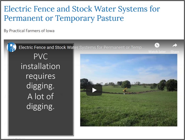PFI Farminar on fence and water systems
