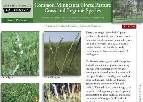 Common Pasture Grasses and Legumes