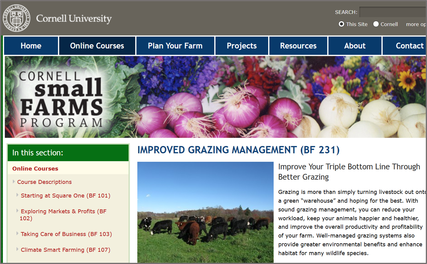 Cornell grazing management course