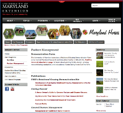 Maryland Horses Extension web page